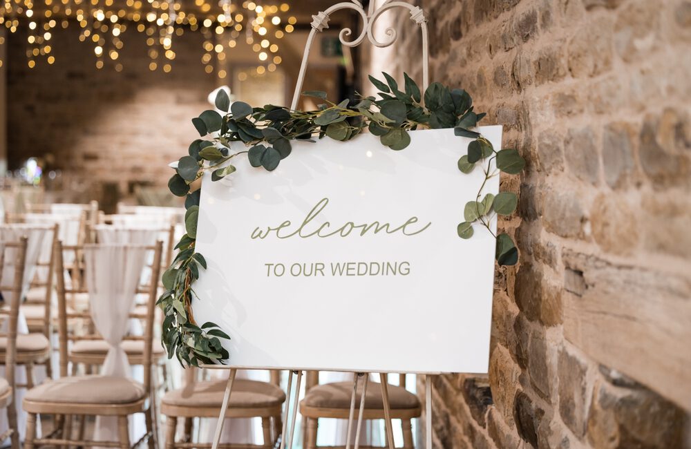 hochzeit planen- welcome sign